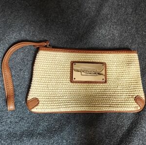 DKNY Tan and Cream Wristlet